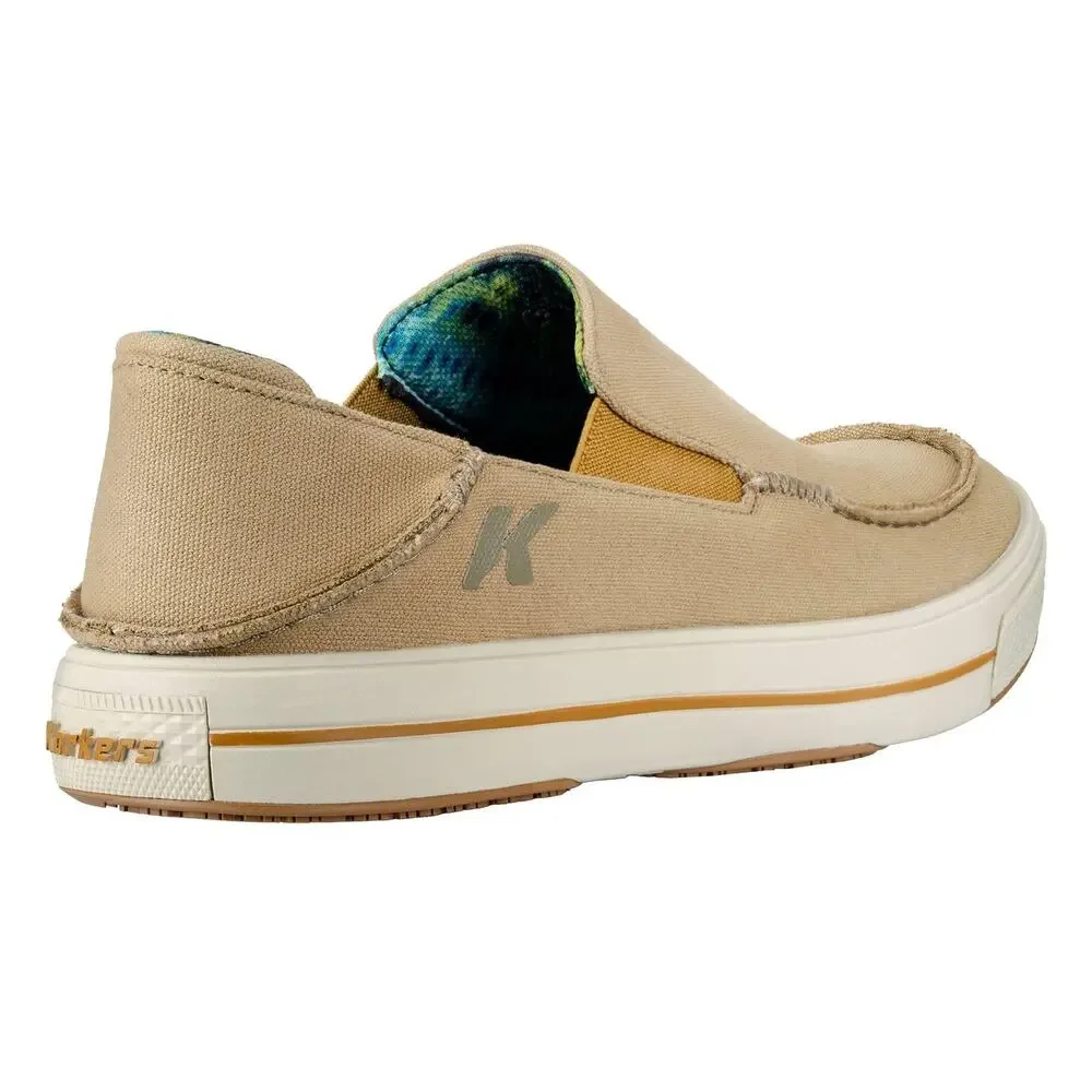 KORKERS FISH MOC BASS W/FIXED KLING-ON DECK SOLES, TAN, SIZE 13